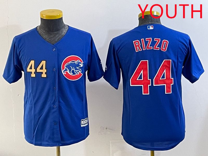 Youth Chicago Cubs #44 Rizzo Blue Game 2025 Nike MLB Jersey style 4
